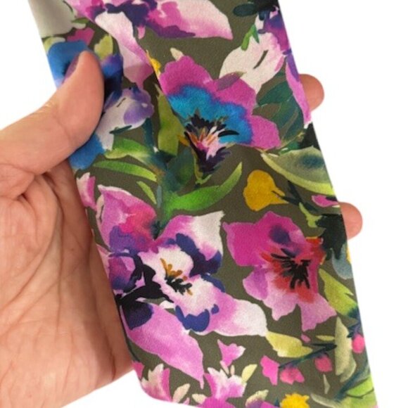 Chiara Boni La Petite Robe Italy Cocktail Dress 3/4-Sleeve Ruched Floral 40/4 Sm - Picture 5 of 16